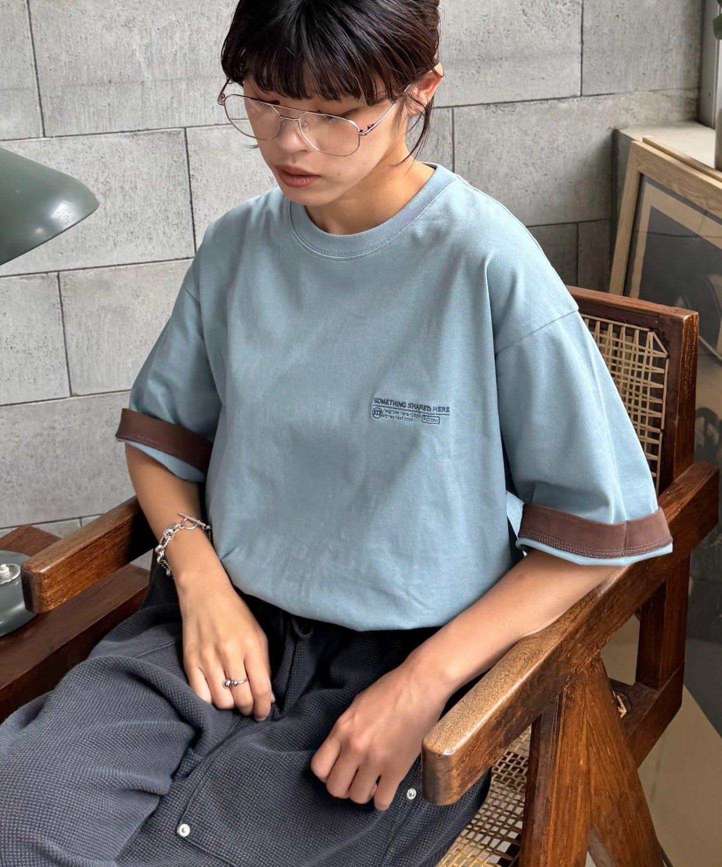 撞色假兩件T恤