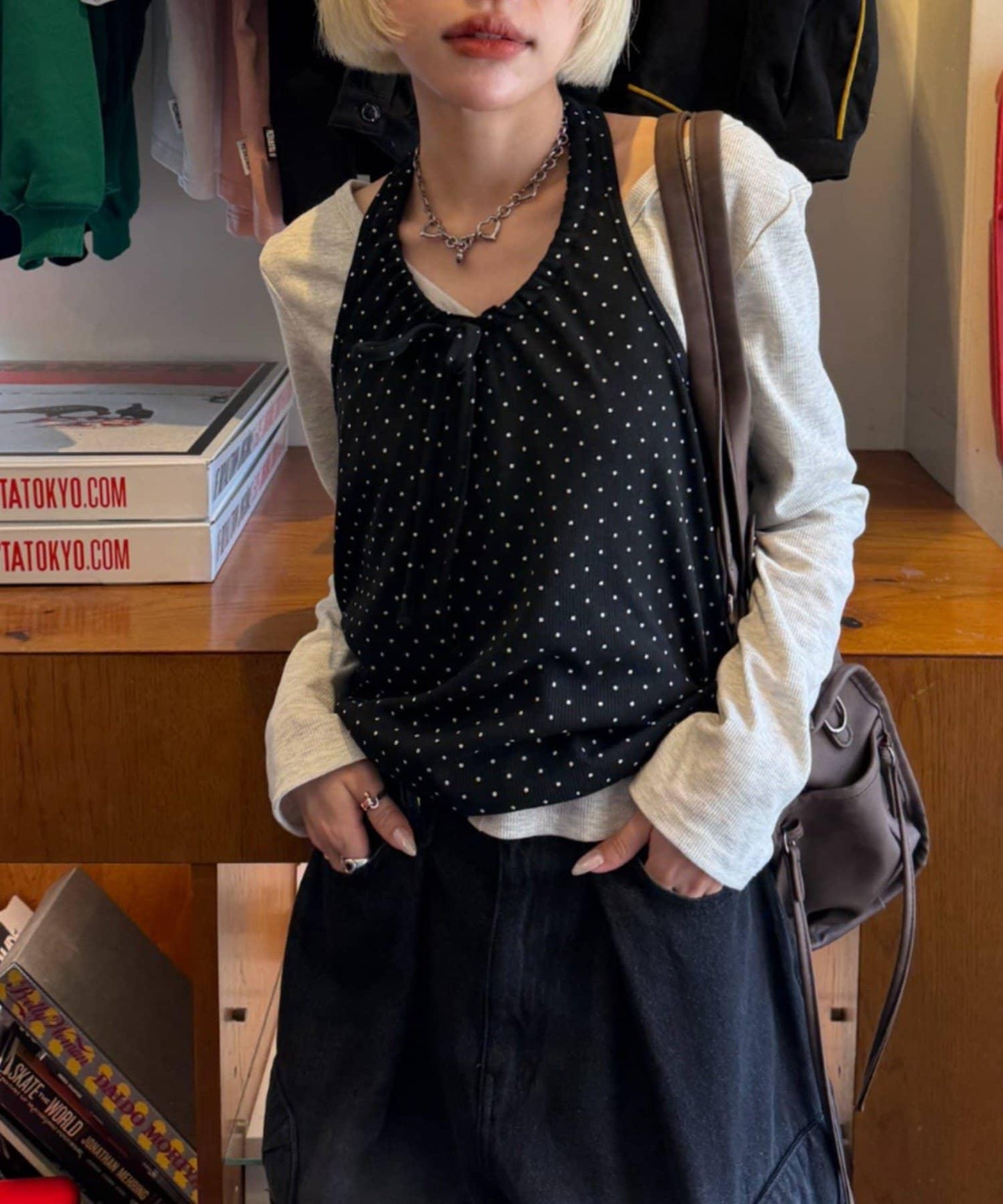w closet 2WAY 掛脖吊帶開衫套裝