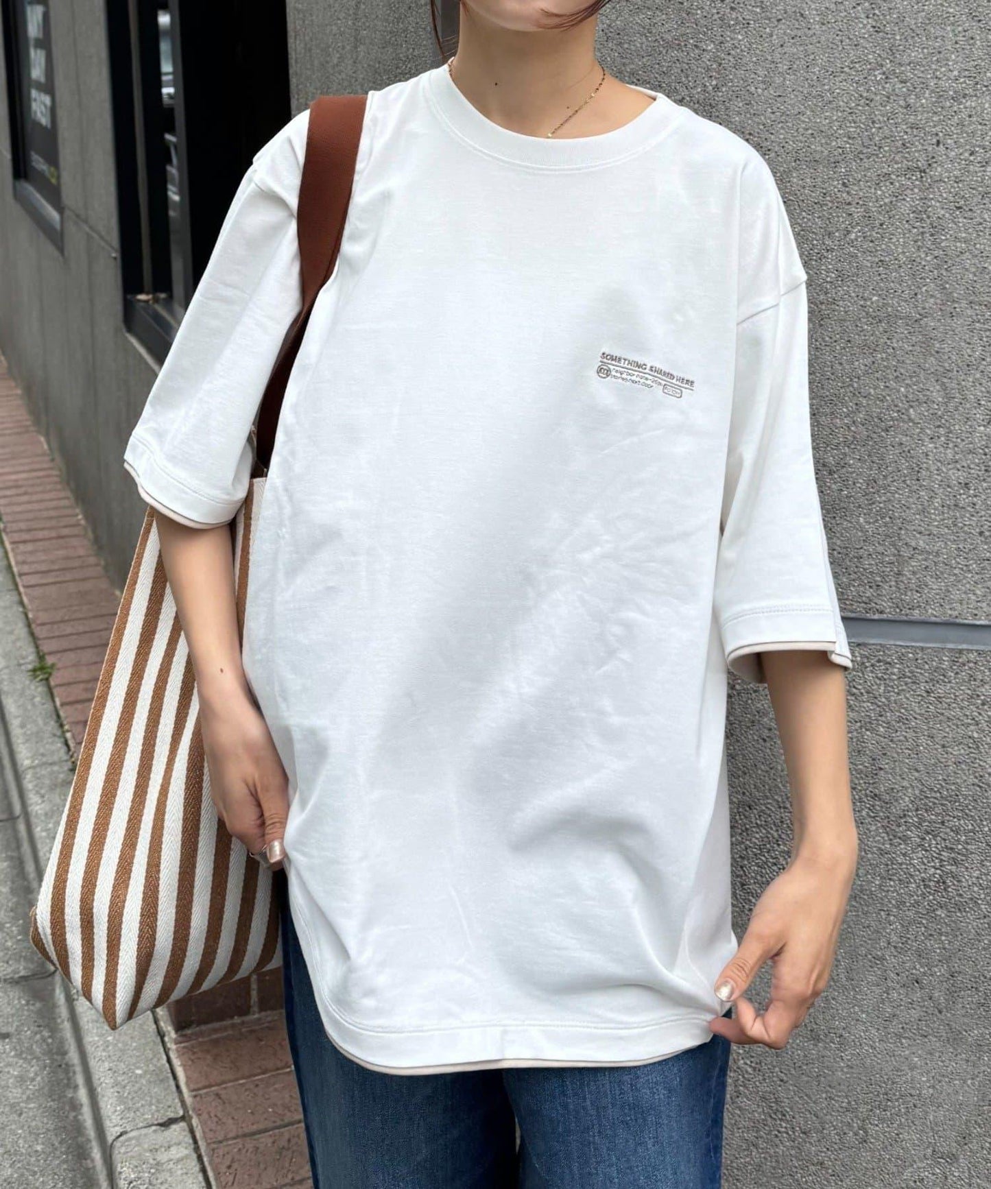 撞色假兩件T恤