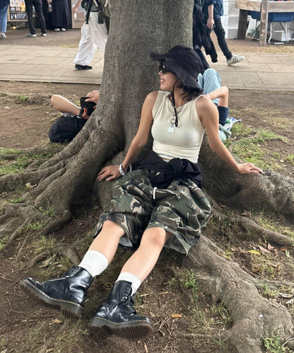 打褶半高腰闊腿褲/色・尺碼可選