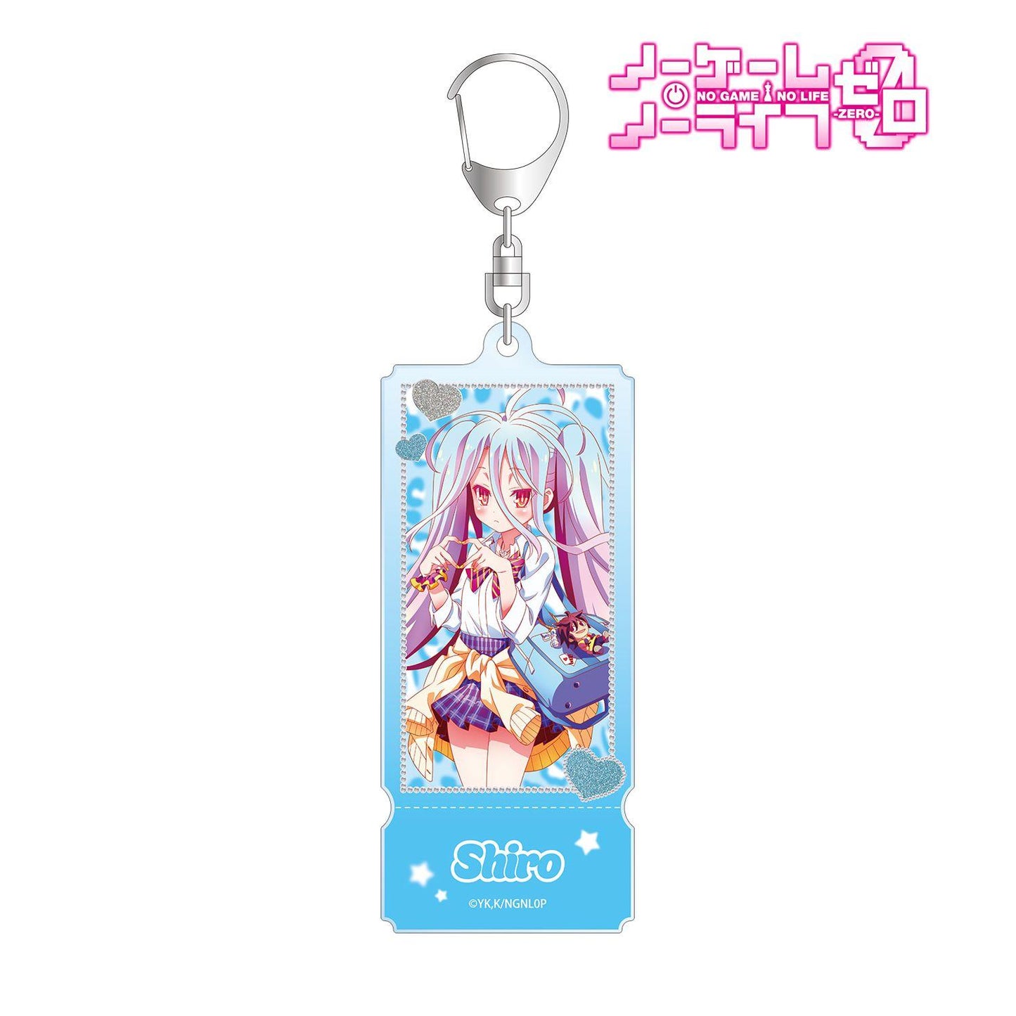 NO GAME NO LIFE 遊戲人生 ゼロ 描き下ろし 白 ギャル制服ver. 票根風BIG亞克力鑰匙扣