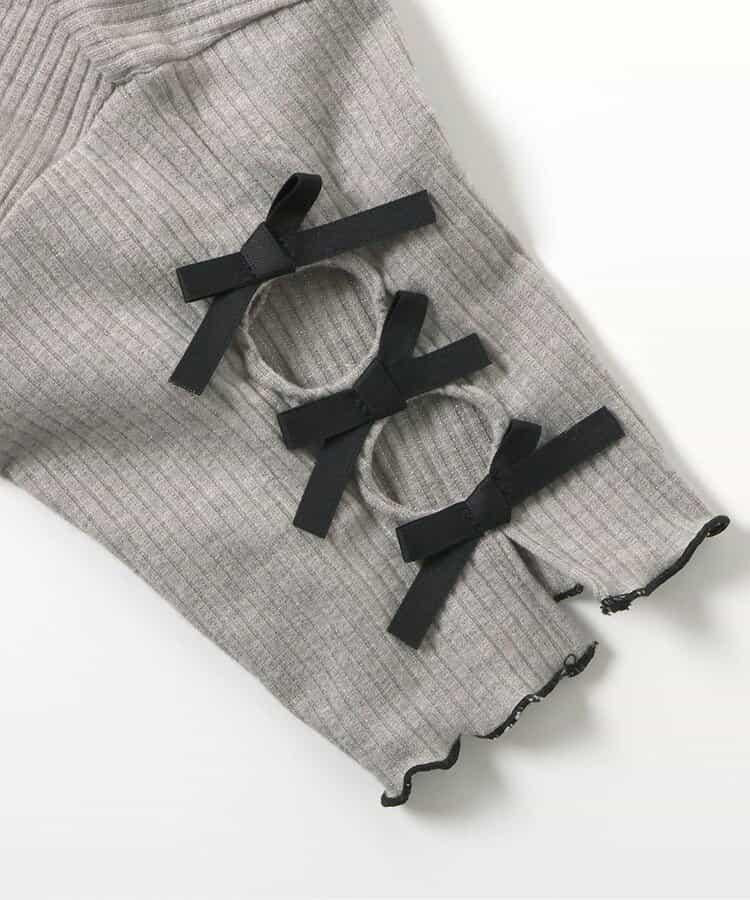 閃光羅紋蝴蝶結T恤