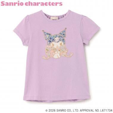 【シナモロール/クロミ】リバティアップリケAラインTシャツ