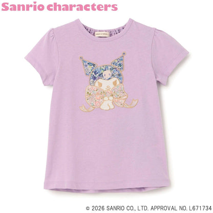 【シナモロール/クロミ】リバティアップリケAラインTシャツ