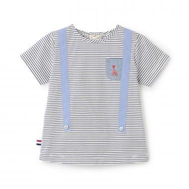 ボーダーサスペンダー半袖Tシャツ【日本製】