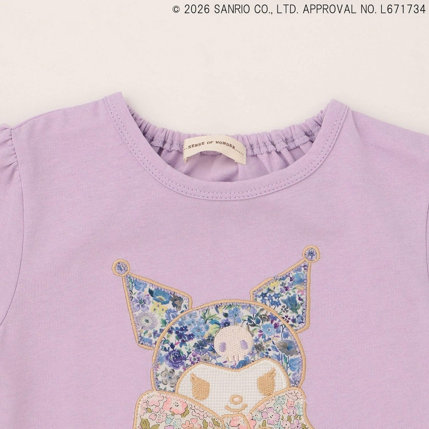 【シナモロール/クロミ】リバティアップリケAラインTシャツ