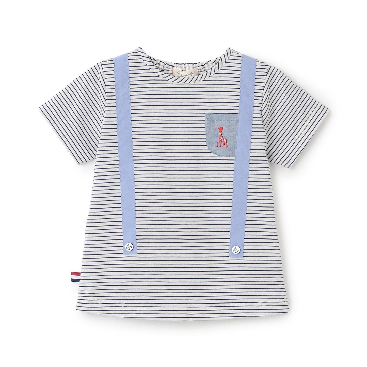ボーダーサスペンダー半袖Tシャツ【日本製】