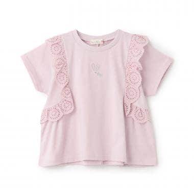 肩レースTシャツ