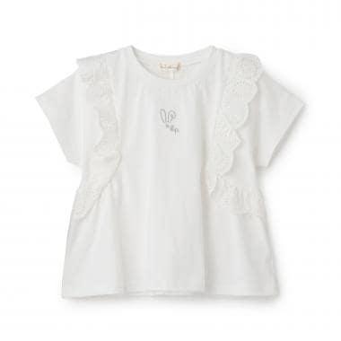 肩レースTシャツ