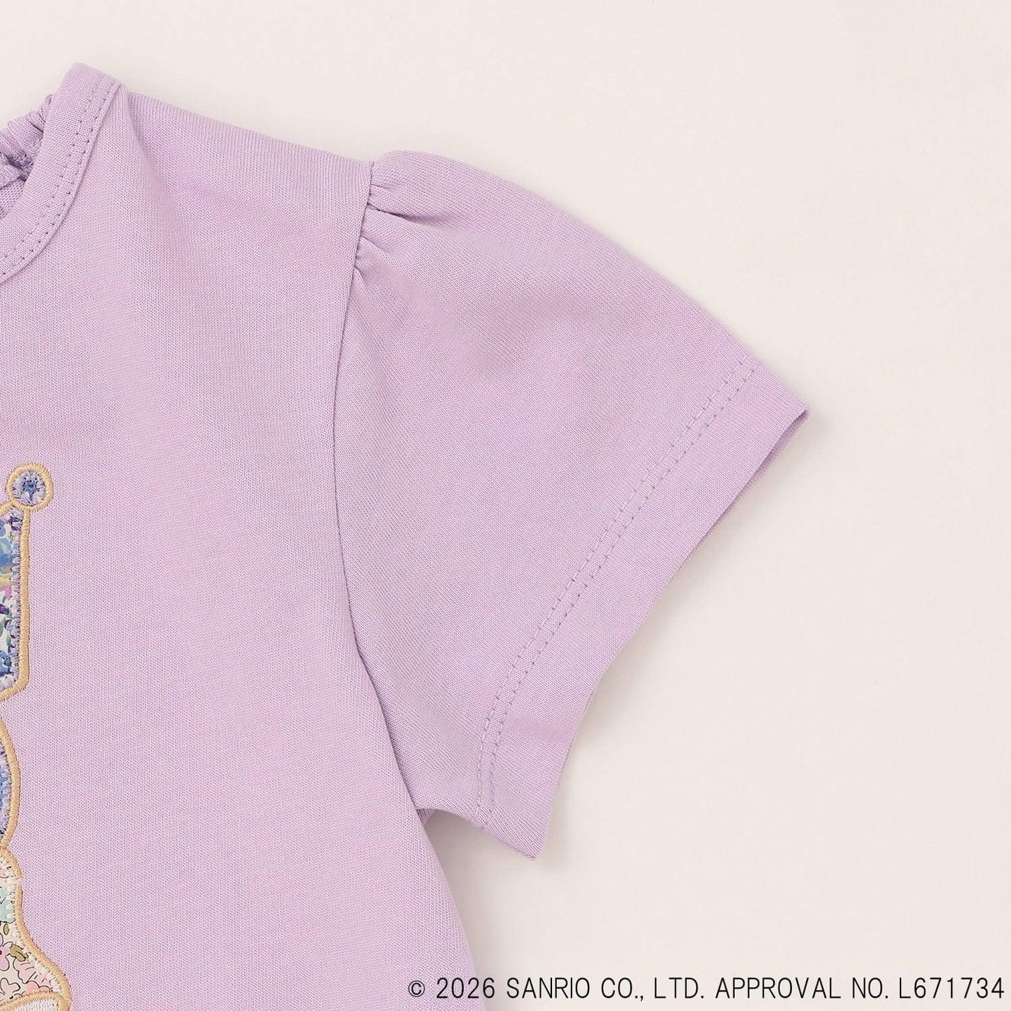 【シナモロール/クロミ】リバティアップリケAラインTシャツ