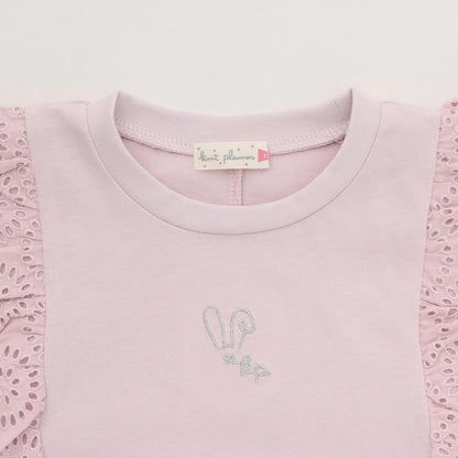 肩レースTシャツ