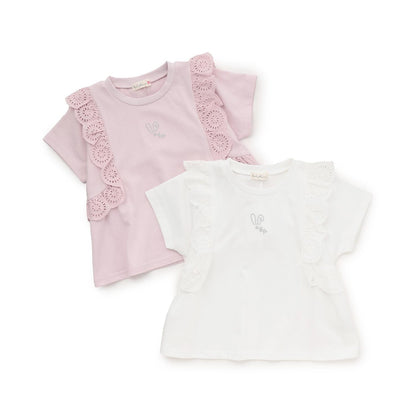 肩レースTシャツ