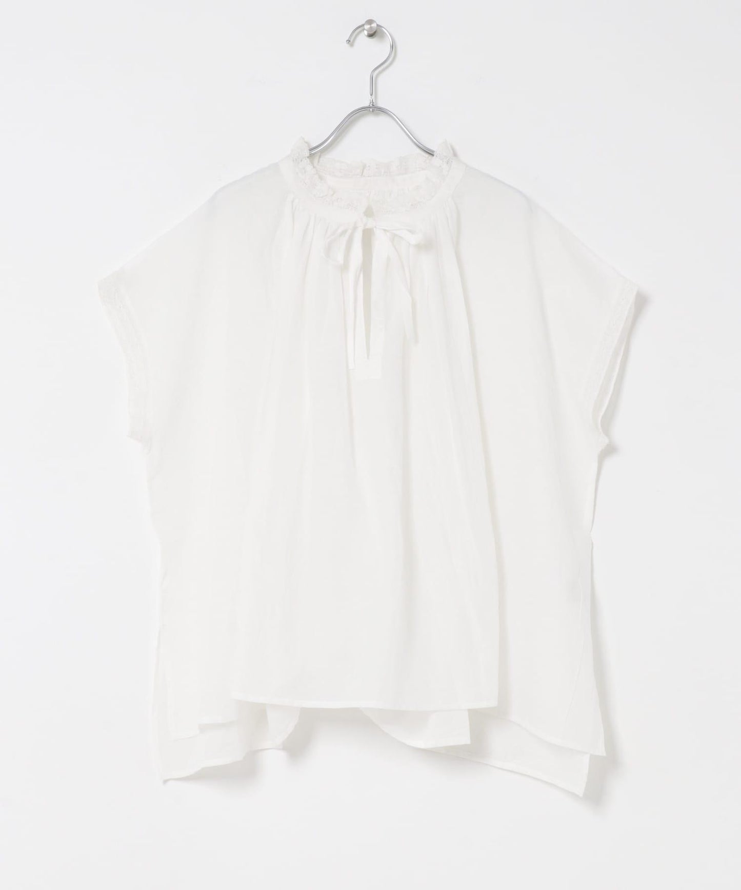 SOIL COTTON VOILE GATHERED SHIRTS