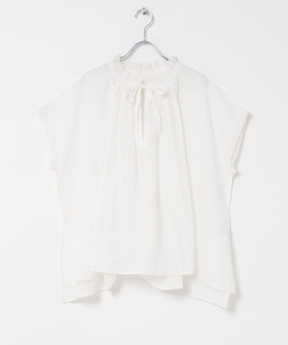 SOIL COTTON VOILE GATHERED SHIRTS