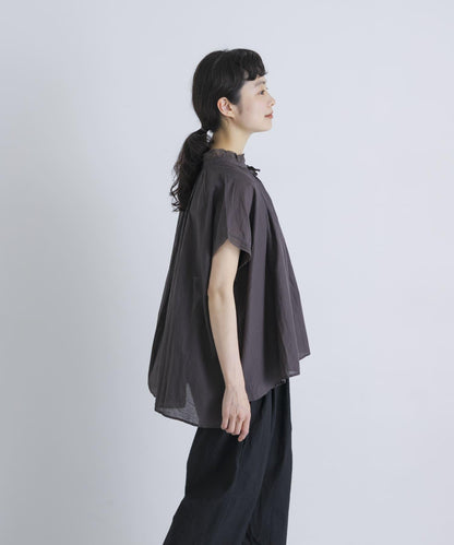 SOIL COTTON VOILE GATHERED SHIRTS