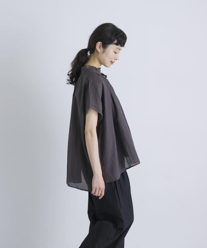 SOIL COTTON VOILE GATHERED SHIRTS