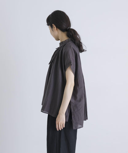 SOIL COTTON VOILE GATHERED SHIRTS