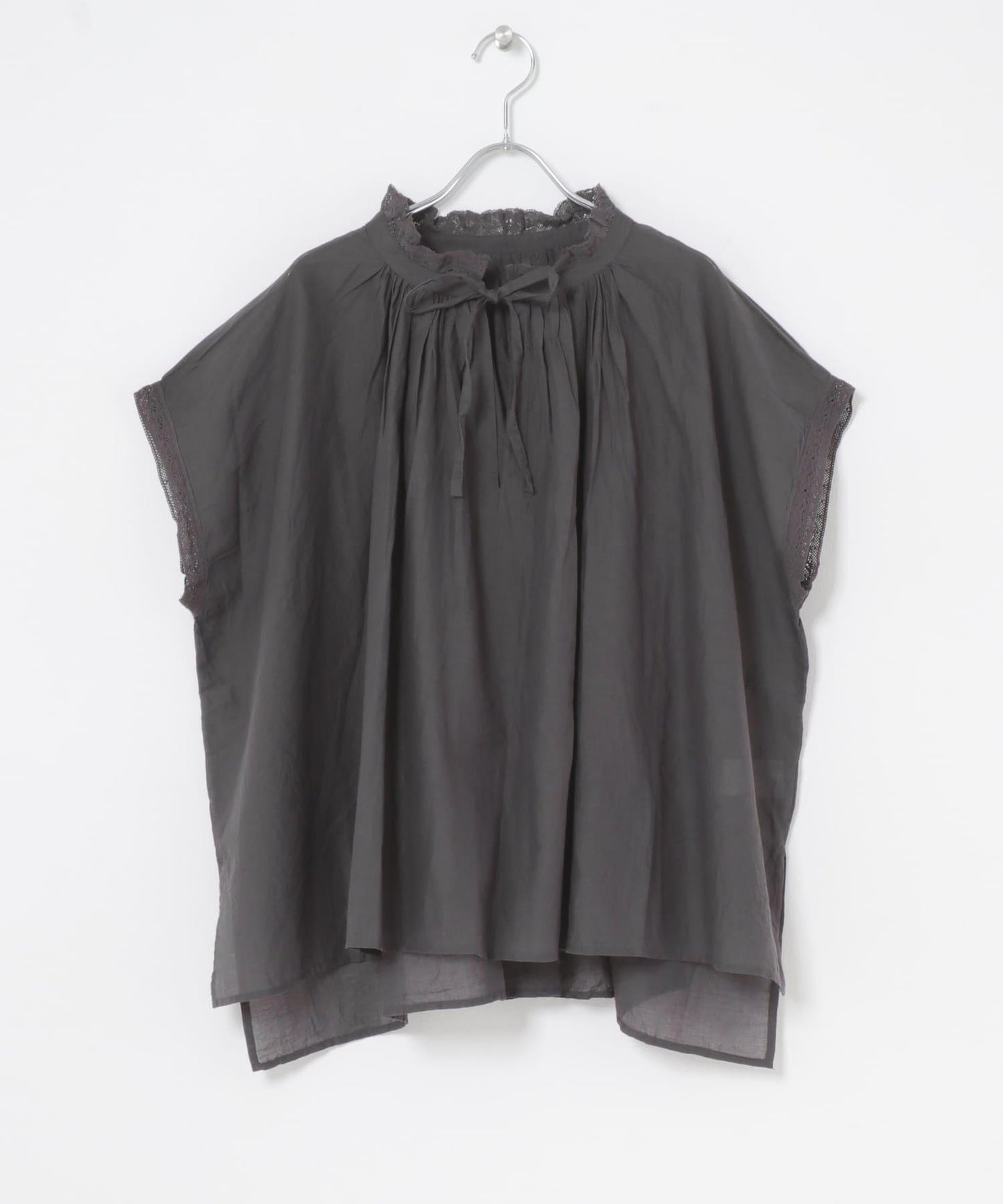 SOIL COTTON VOILE GATHERED SHIRTS