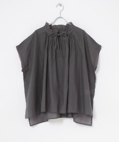 SOIL COTTON VOILE GATHERED SHIRTS