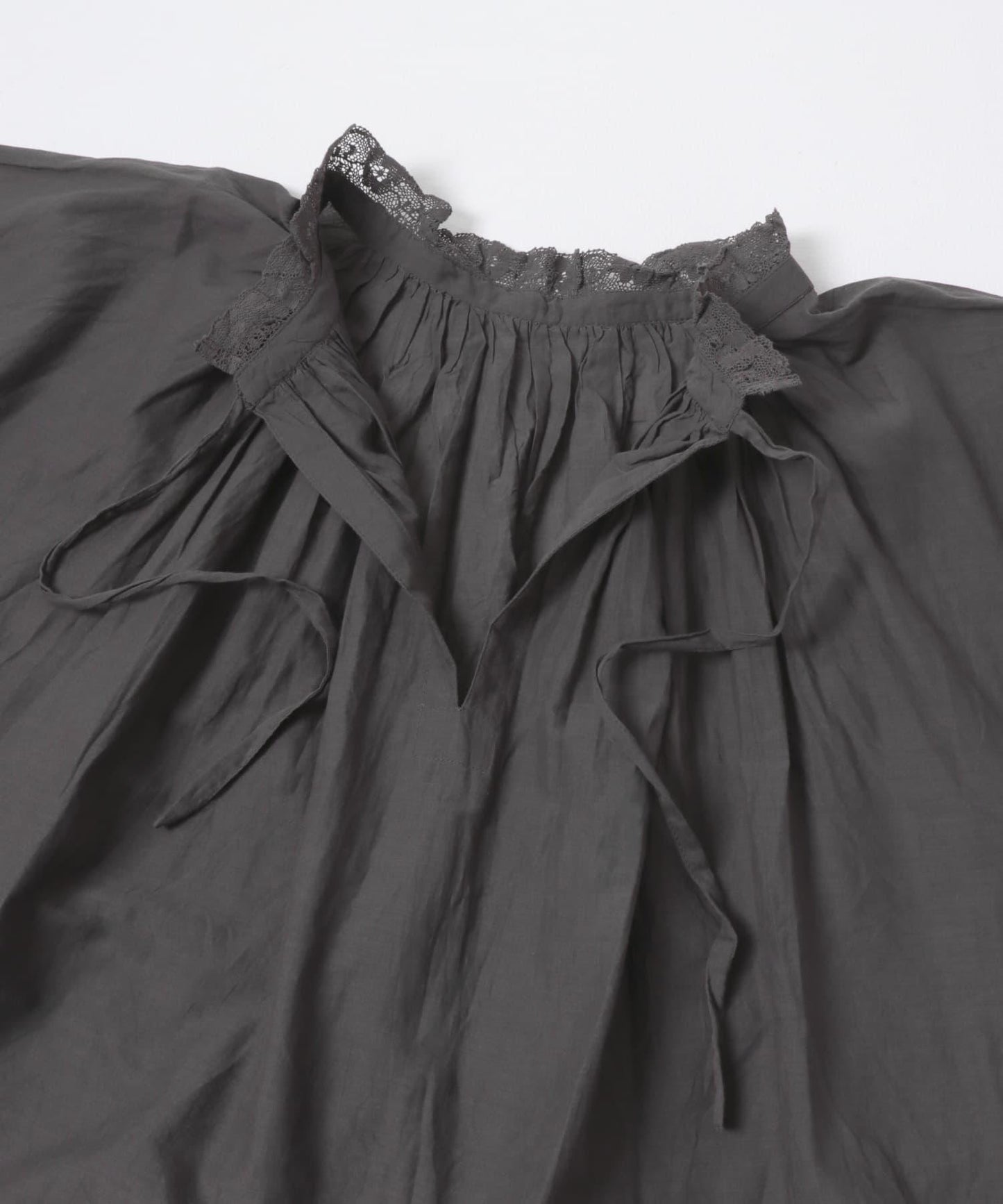 SOIL COTTON VOILE GATHERED SHIRTS