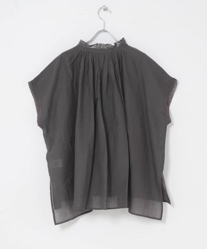 SOIL COTTON VOILE GATHERED SHIRTS