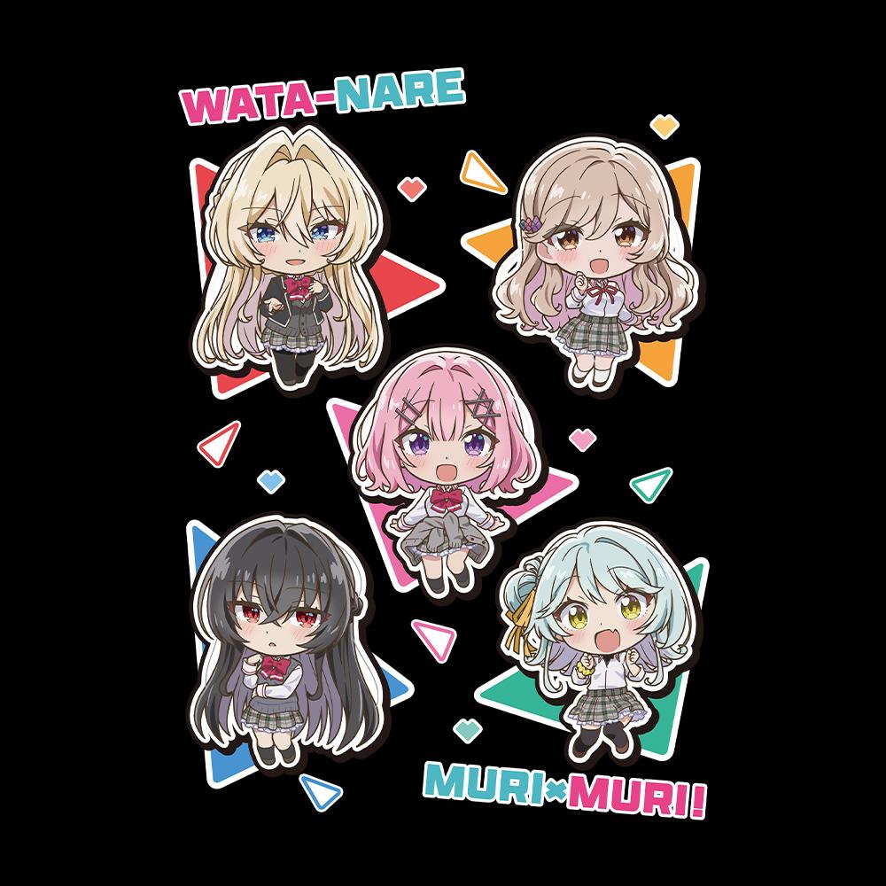 わたしが恋人になれるわけないじゃん、ムリムリ!(※ムリじゃなかった!?)_XLサイズ_Tシャツ れな子&真唯&紫陽花&紗月&香穂 デフォルメver.