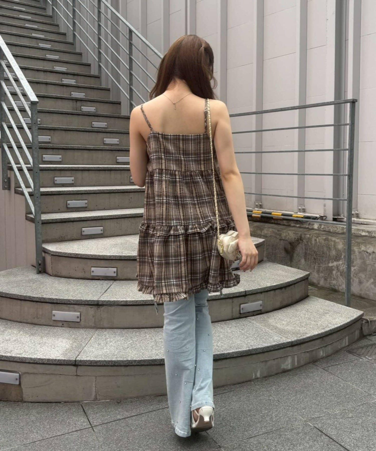 OUTLET限定/ANOTHER BRA 吊帶分層下襬連衣裙