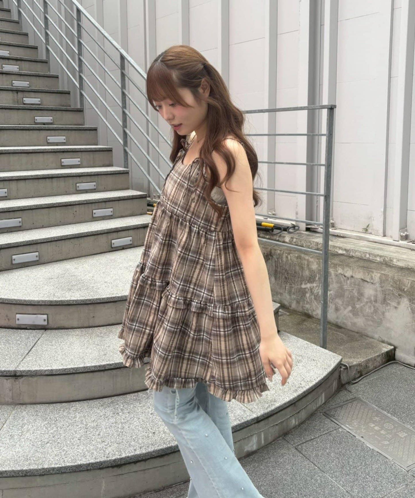 OUTLET限定/ANOTHER BRA 吊帶分層下襬連衣裙