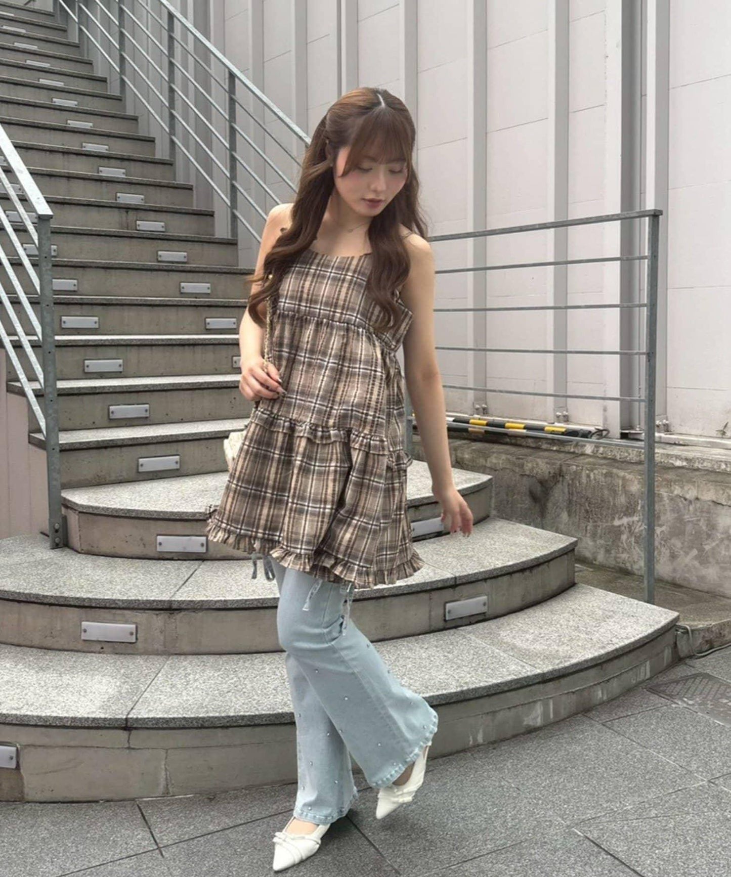OUTLET限定/ANOTHER BRA 吊帶分層下襬連衣裙