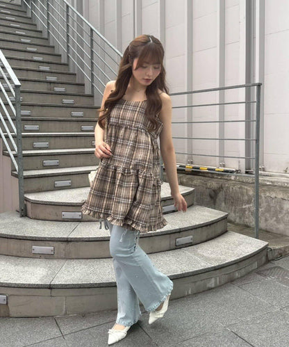 OUTLET限定/ANOTHER BRA 吊帶分層下襬連衣裙