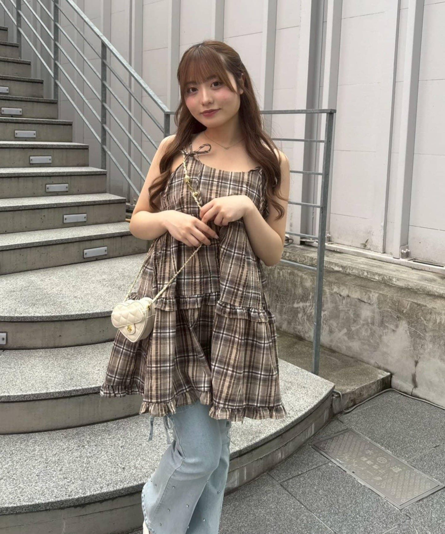 OUTLET限定/ANOTHER BRA 吊帶分層下襬連衣裙