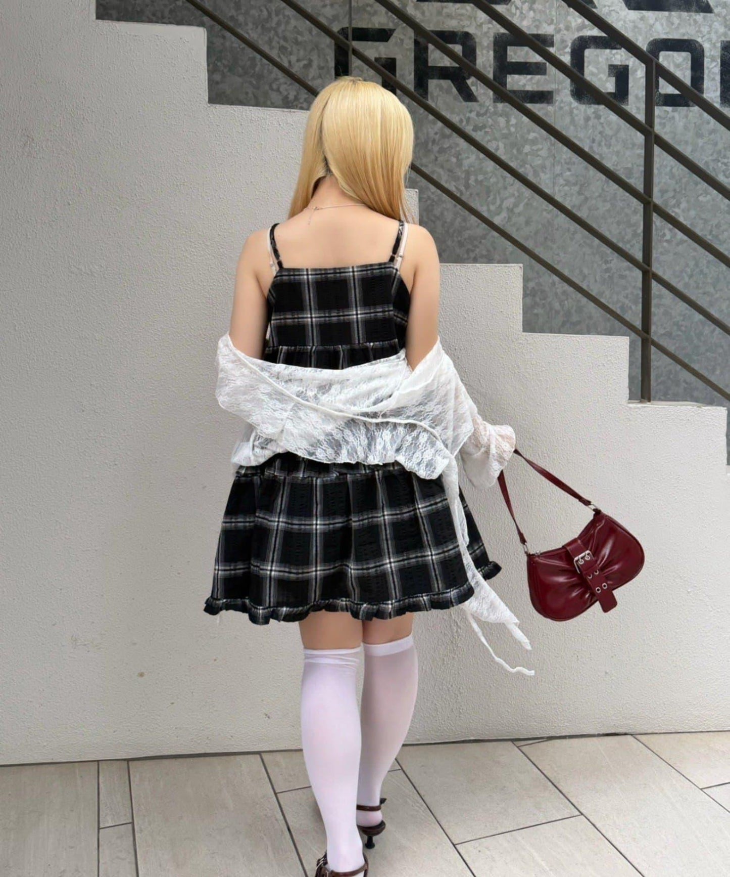 OUTLET限定/ANOTHER BRA 吊帶分層下襬連衣裙