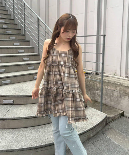 OUTLET限定/ANOTHER BRA 吊帶分層下襬連衣裙