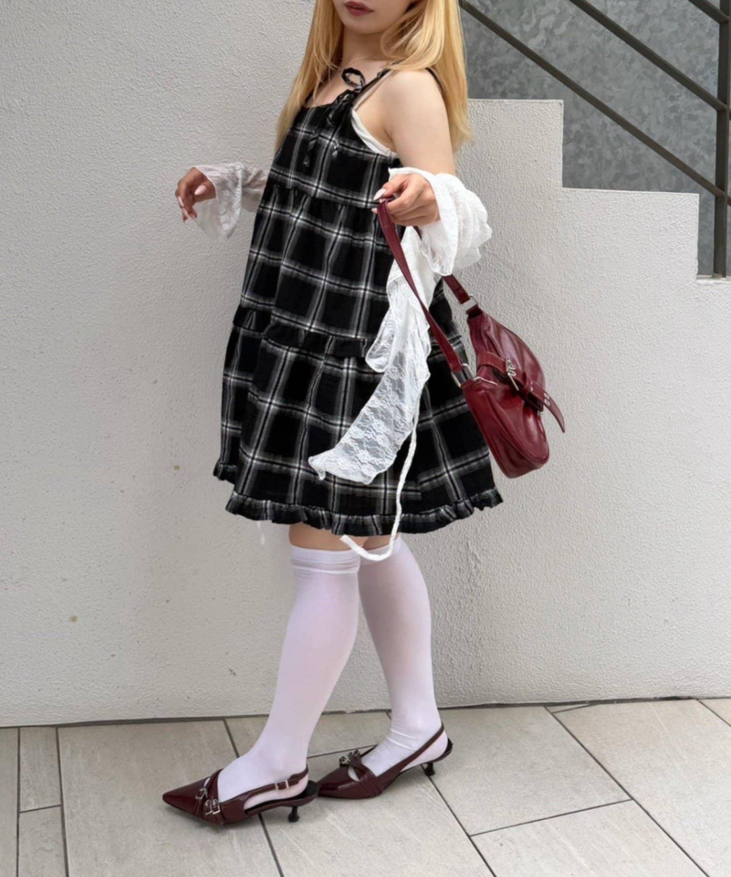 OUTLET限定/ANOTHER BRA 吊帶分層下襬連衣裙