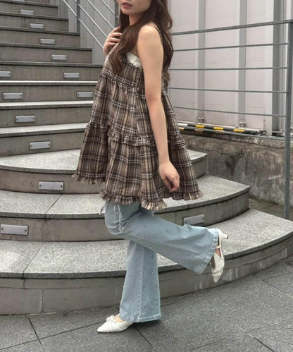 OUTLET限定/ANOTHER BRA 吊帶分層下襬連衣裙