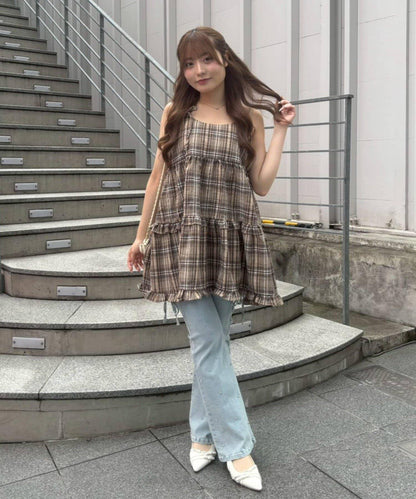 OUTLET限定/ANOTHER BRA 吊帶分層下襬連衣裙