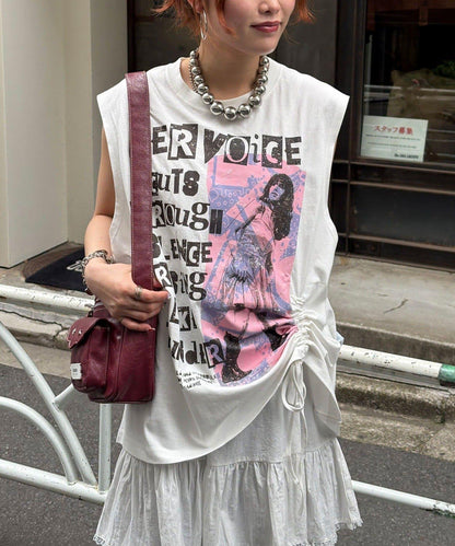 シャーリングBIGノースリーブTee