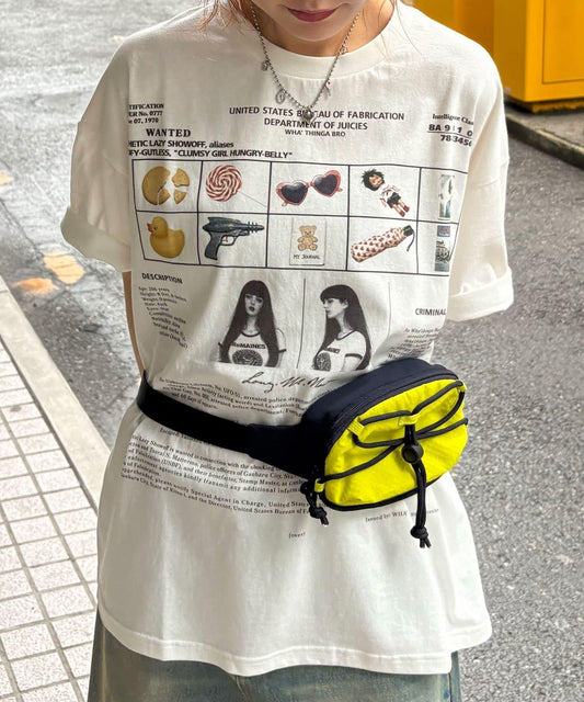 拼色抽繩腰包