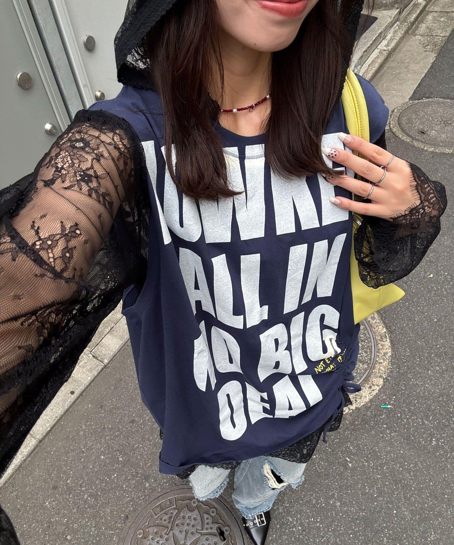 シャーリングBIGノースリーブTee
