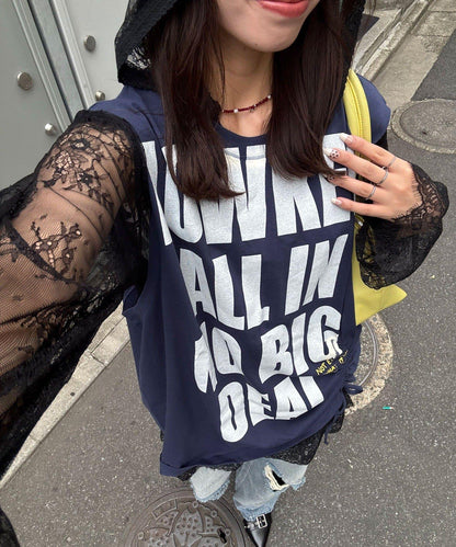 シャーリングBIGノースリーブTee