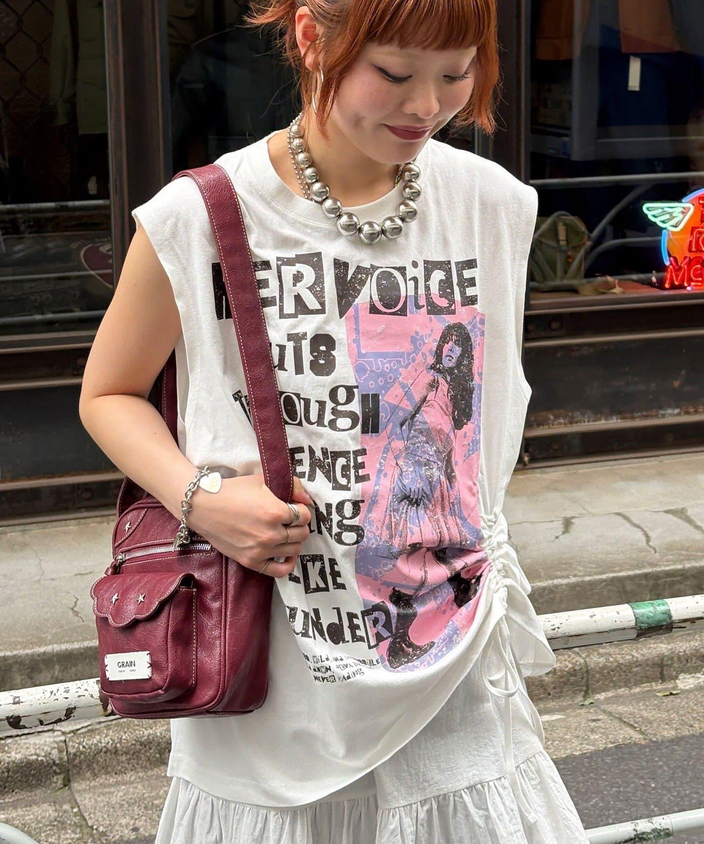 シャーリングBIGノースリーブTee