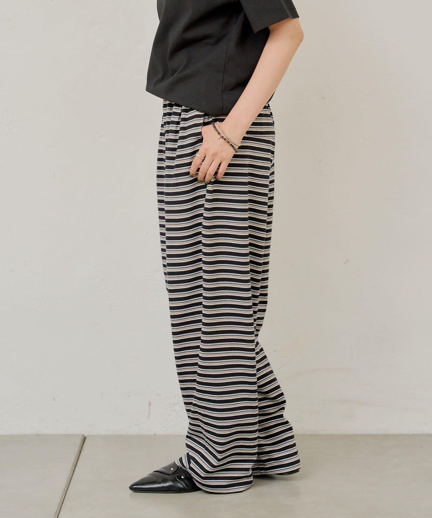 【WHIMSIC】MULTI BORDER CUTSEW 邊條紋針織褲