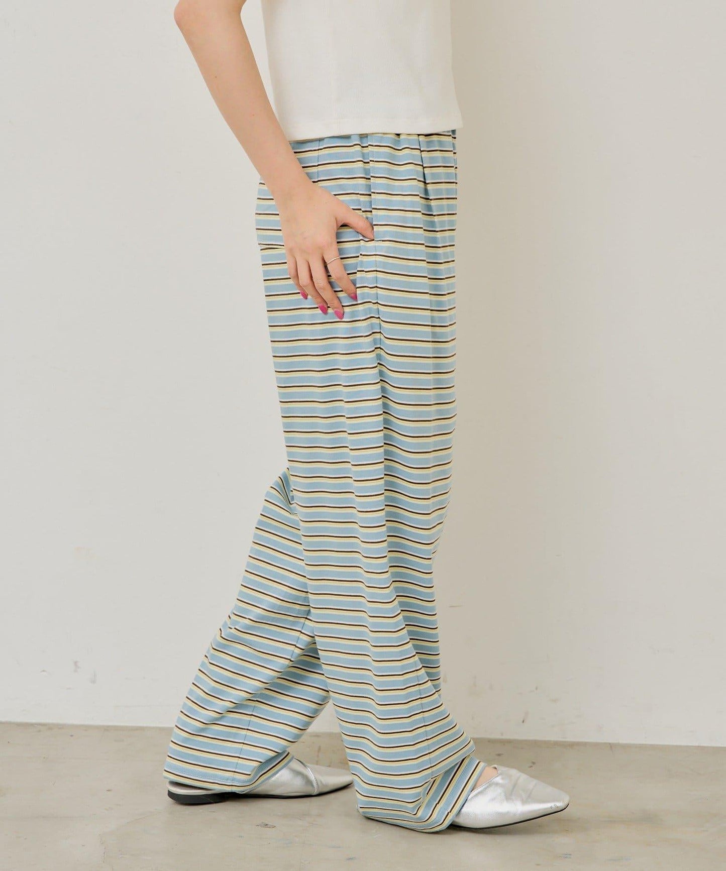 【WHIMSIC】MULTI BORDER CUTSEW 邊條紋針織褲