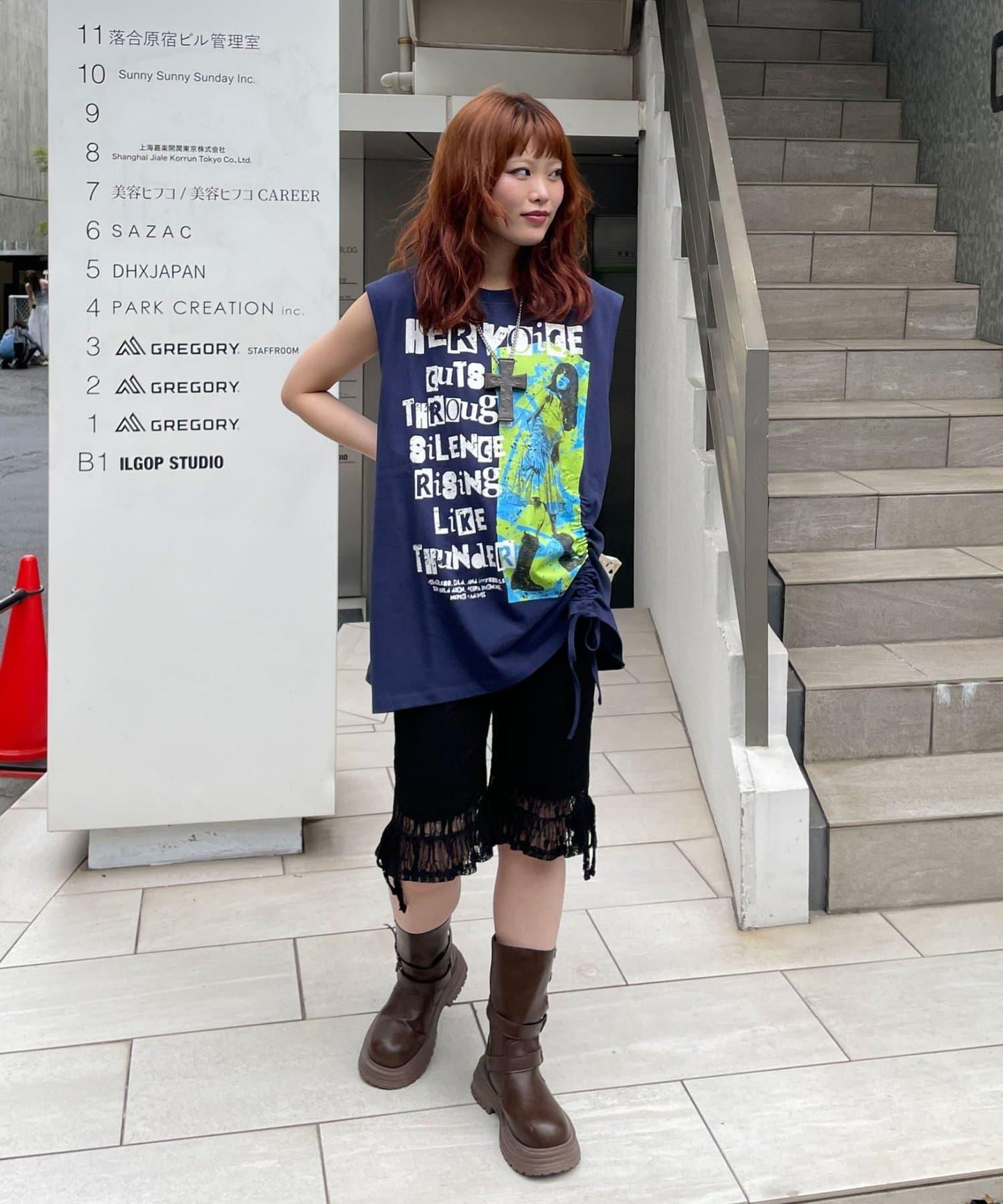 シャーリングBIGノースリーブTee