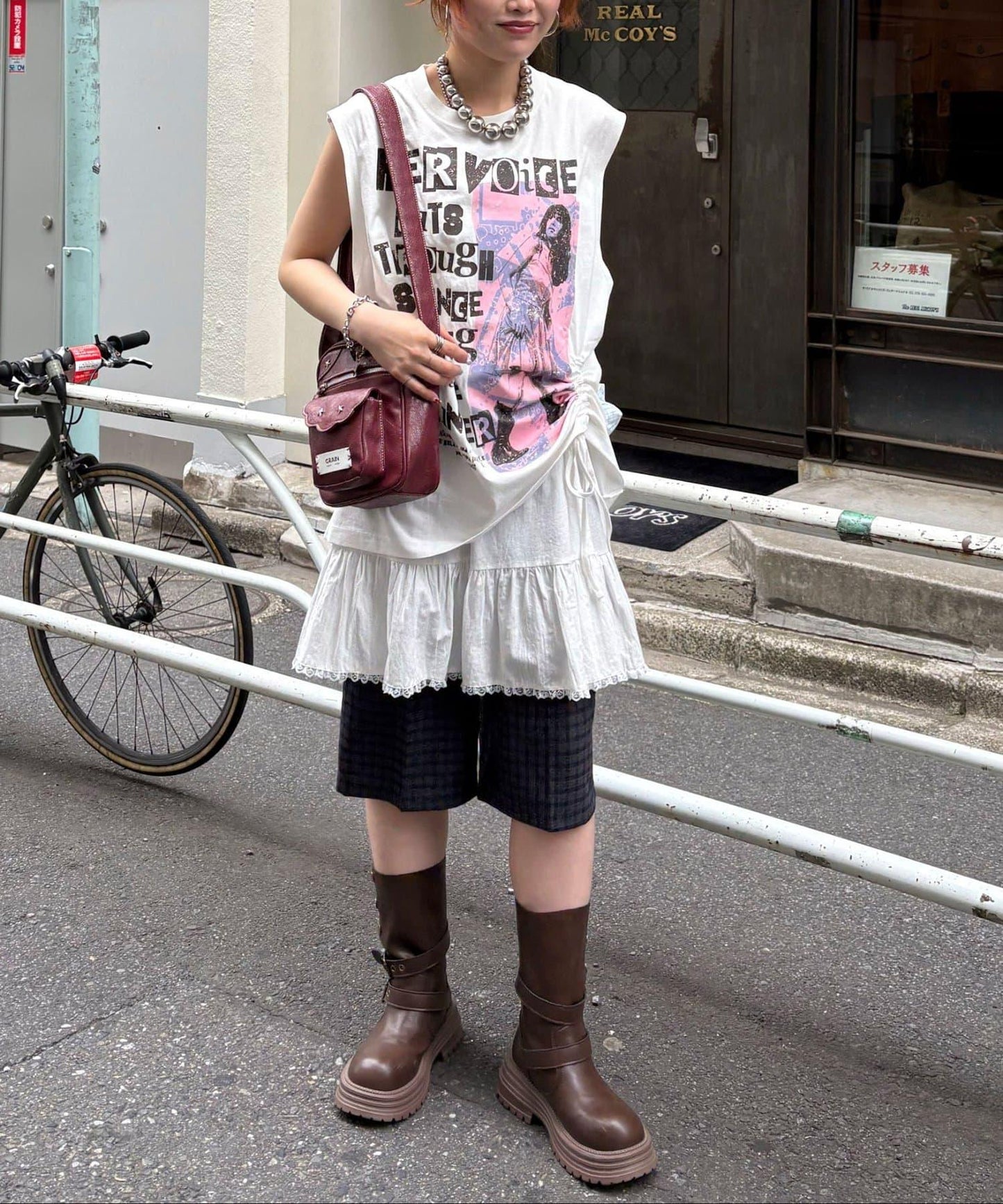 シャーリングBIGノースリーブTee