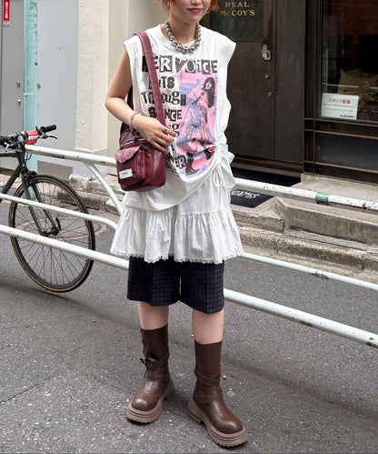 シャーリングBIGノースリーブTee