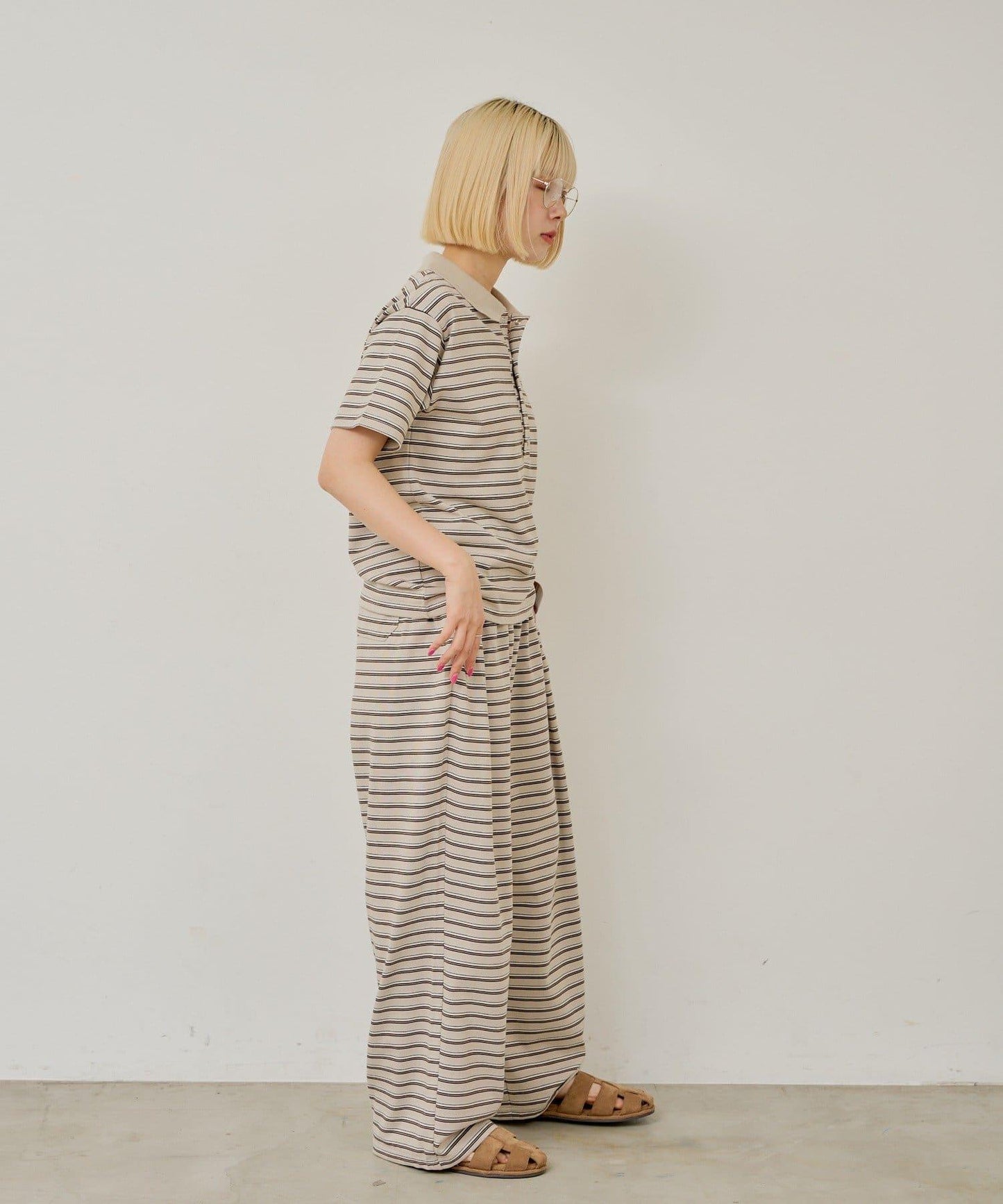 WHIMSIC/2サイズ展開 多色條紋Polo衫