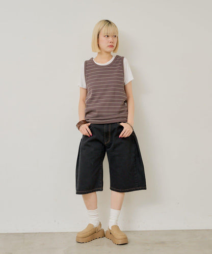WHIMSIC SIDE TUCK DENIM SHORT PANTS