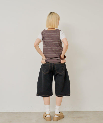 WHIMSIC SIDE TUCK DENIM SHORT PANTS