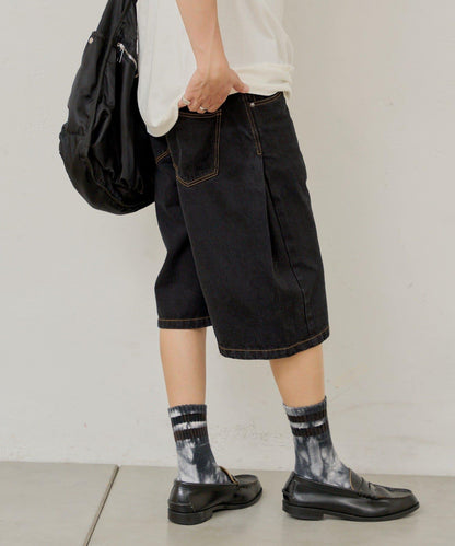 WHIMSIC SIDE TUCK DENIM SHORT PANTS